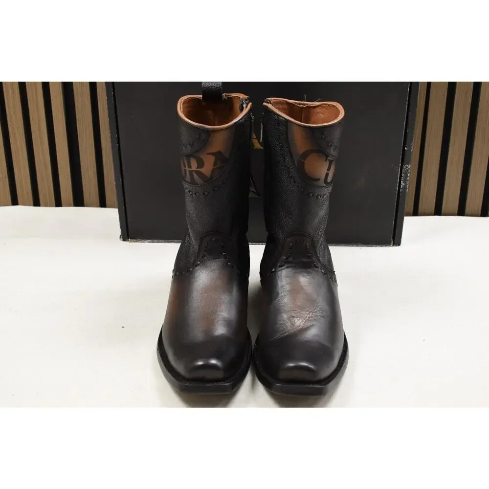 Cuadra Men's Viena Black Laser Woven Zipper Cowhide Leather CU559 US Size 9.5 EE